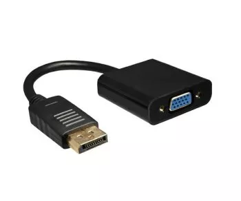 DINIC adapter, DisplayPort to VGA, DP male to VGA female, black, DINIC box with Euro hole, 15cm
