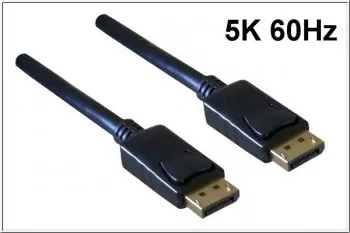 Cablu DisplayPort, 2x fișă DP, standardizat VESA, versiunea 1.3, 5K3K, negru, lungime 2,00m, DINIC polybag