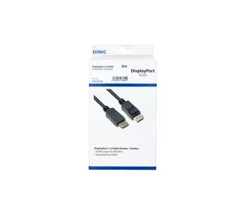 DisplayPort 1.4 Kabel, 2x DP Stecker, 8K, Unterstützung 8K/60HZ, 32.4GBpS, schwarz, DINIC Box mit Euroloch, 2m