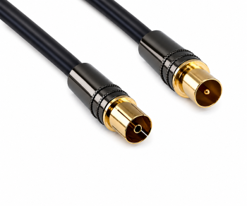 Cavo antenna premium 120dB da spina coassiale a presa, DINIC Dubai Range, nero, blister DINIC, lunghezza 2,00m
