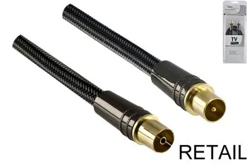 Premium antenna cable coax male to female, DINIC Dubai Range, black, length 3,00m, blister