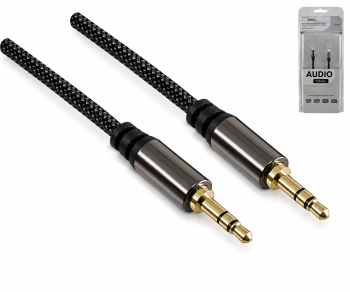 Premium lydkabel 3,5 mm jackstik til stik, Dubai Range, sort, DINIC-blister, længde 1,00 m