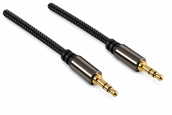 Premium Audiokabel 3,5mm Klinke Stecker auf Stecker, Dubai Range, schwarz, DINIC Blister, Länge 5,00m