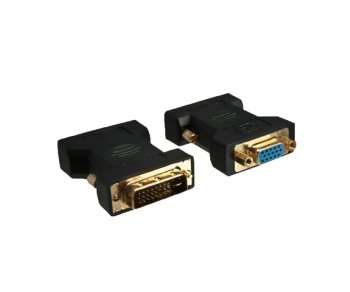 Adapter monitora DINIC z wtyczką DVI-I na gniazdo VGA, czarny, skrzynka DINIC z otworem Euro