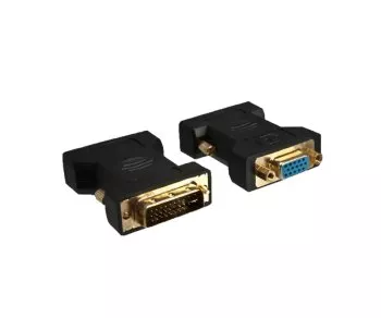 Adaptateur écran DINIC DVI-I mâle vers VGA femelle, noir