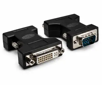 DINIC Monitor Adapter VGA Stecker auf DVI-I Buchse, schwarz, DINIC Box mit Euroloch