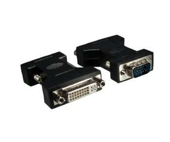 Adattatore monitor DINIC da spina VGA a presa DVI-I, nero, scatola DINIC con foro Euro