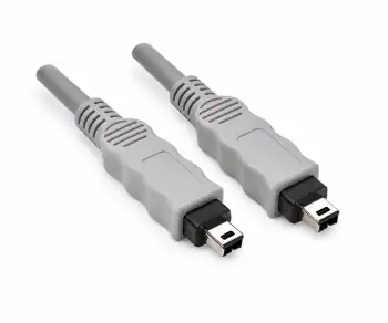 FireWire Kabel 4 polig Stecker auf Stecker, 2,00m Anschlusskabel IEEE1394a, grau