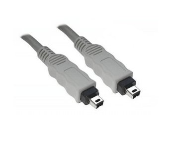 Kabel FireWire 4kolíková zástrčka na zástrčku, 2,00 m připojovací kabel IEEE1394a, šedý