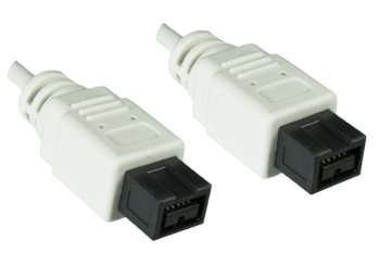 FireWire kabel 9-polige stekker naar stekker, aansluitkabel IEEE 1394b, wit, 2,00m