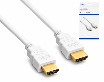 HDMI Kabel 19-pol A Stecker auf A Stecker, High Speed, 2m, weiß