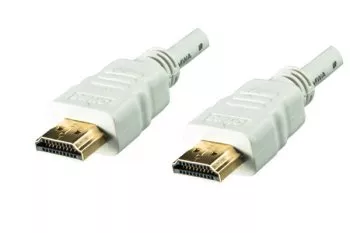 HDMI cable 19-pin A to A male, high speed, ethernet channel, 4K2K@60Hz, white, length 2.00m, polybag