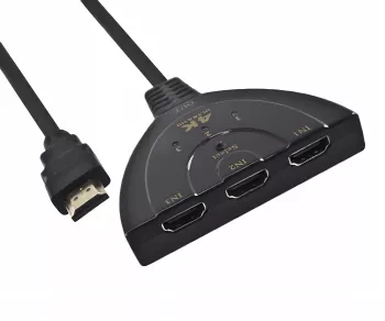 Scatola di commutazione automatica 3 a 1 HDMI, DINIC Box 3 dispositivi con connessione HDMI ad es. a 1 televisore, DINIC Box con foro europeo