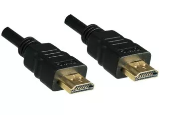 HDMI-kabel 19-pens A naar A plug, hoge snelheid, Ethernet-kanaal, 4K2K@60Hz, zwart, lengte 1,00m, polyester zakje