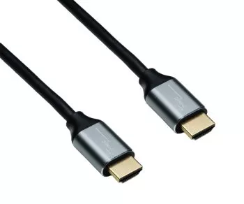 Kabel HDMI 2.1, 2x wtyk w aluminiowej obudowie, 1m 48Gbps, 4K@120Hz, 8K@60Hz, 3D, HDR, DINIC Polybag