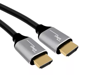HDMI 2.1 kabelis, 2x kištukinis aliuminio korpusas, 48 Gbps, 4K@120Hz, 8K@60Hz, 3D, HDR, DINIC dėžutė, 2 m
