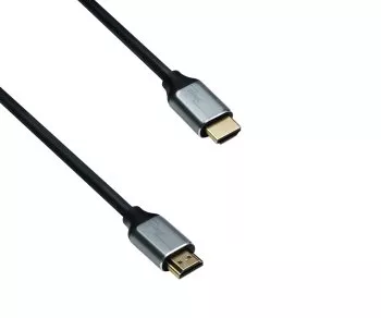 Kabel HDMI 2.1, 2x wtyk w aluminiowej obudowie, 2m 48Gbps, 4K@120Hz, 8K@60Hz, 3D, HDR, DINIC Box