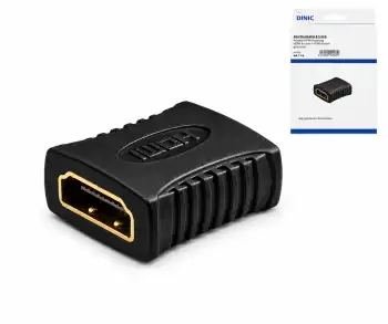DINIC HDMI Adapter A Buchse auf A Buchse, vergoldete Kontakte, schwarz DINIC Box mit Euroloch