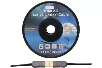 HDMI 2.0 AOC Glasfaserkabel A Stecker auf Stecker, aktiv, 4K@60Hz 18Gbp, schwarz, Länge 50,00m