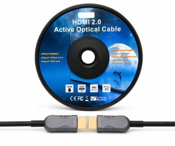 Cavo in fibra ottica HDMI 2.0 AOC da spina a spina, attivo, 4K@60Hz 18Gbp, nero, lunghezza 50,00m