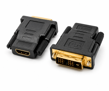 HDMI adapter tüüp A 19pin Bu. to DVI St. Bulk kullatud kontaktid, must, lahtiselt polübag