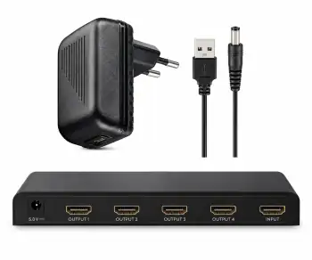 HDMI-Splitter 1 auf 4 (4K @ 30 Hz) max. Auflösung 4K/30Hz (3840x2160) UHD, DINIC Box
