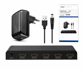 HDMI-Splitter 1 auf 4 (4K @ 30 Hz) max. Auflösung 4K/30Hz (3840x2160) UHD, DINIC Box