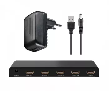 Splitter HDMI 1 a 4 (4K @ 30 Hz) risoluzione max. 4K/30Hz (3840x2160) UHD, Scatola DINIC