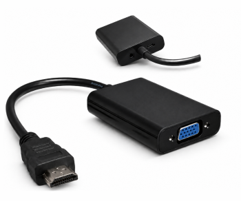 Adaptador HDMI tipo A de 19 pinos para tomada VGA, com tomada de áudio, preto, bolsa DINIC