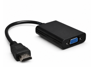 Adaptador HDMI tipo A de 19 pinos para tomada VGA, com tomada de áudio, preto, bolsa DINIC