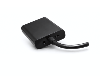 Adaptador HDMI tipo A de 19 pinos para tomada VGA, com tomada de áudio, preto, bolsa DINIC