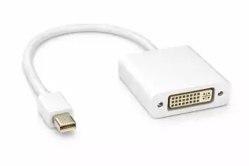 Adapter DVI-aansluiting naar Mini DisplayPort-stekker, compatibel met Thunderbolt, wit, DINIC blister, 0,20 m