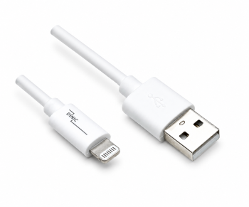 USB A auf Lightning Kabel, weiss, DINIC Box mit Euroloch, 0,5m