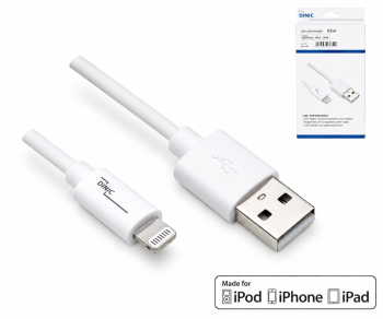 USB A auf Lightning Kabel, weiss, DINIC Box mit Euroloch, 2m