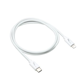 USB C to Lightning cable, MFi certified, sync and fast charging cable, white, DINIC box with Euro hole, 1m