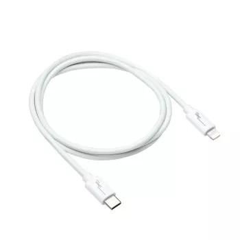 USB C to Lightning cable, MFi certified, sync and fast charging cable, white, DINIC box with Euro hole, 1m