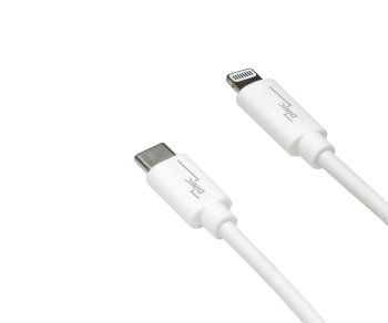 USB C to Lightning cable, MFi certified, sync and fast charging cable, white, DINIC box with Euro hole, 1m