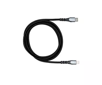 USB C to Lightning HQ cable, MFi certified, sync and fast charging cable, black, DINIC box with Euro hole, 1m