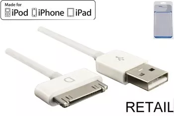 iPhone/iPad/iPod dock cable, 0.5m MFI certified, white