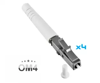 Cabo exterior FO OM4, 50µ, conetor LC/LC 4G, U-DQ(ZN)BH, 4 fibras, preto, 50m