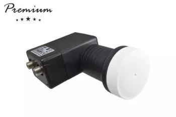 DINIC Premium Twin LNB with 2x F-connector, Satellite Antenna Converter, incl. weather protection.