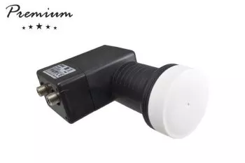 DINIC Premium Twin-LNB mit 2x F-Anschluss, Satellitenantennen-Umwandler, inkl. Wetterschutz