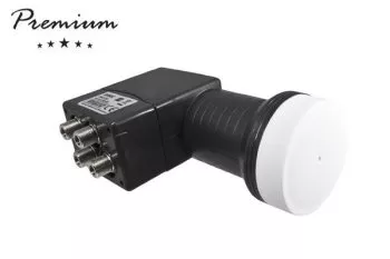 DINIC Premium Quad LNB cu conexiune 4x F, convertor de antenă satelit, inclusiv protecție împotriva intemperiilor