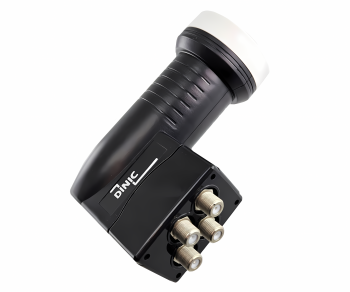 DINIC Premium Quad-LNB mit 4x F-Anschluss, Satellitenantennen-Umwandler, inkl. Wetterschutz, DINIC Box mit Euroloch