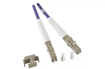 FO cable OM4, 50µ, LC / LC connector multimode, ericaviolet, duplex, LSZH, 3m