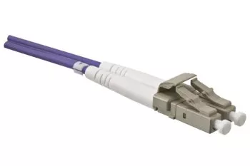 FO cable OM4, 50µ, LC / LC connector multimode, ericaviolet, duplex, LSZH, 30m