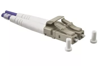 FO cable OM4, 50µ, LC / LC connector multimode, ericaviolet, duplex, LSZH, 20m