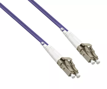Fiberoptisk kabel OM4, 50µ, LC / LC-stik multimode, eric violet, duplex, LSZH, 2m