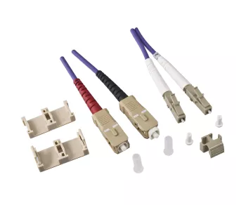 Fibre optic cable OM4, 50µ, LC / SC connector multimode, eric violet, duplex, LSZH, 2m
