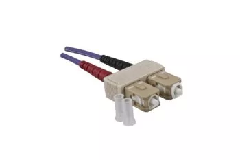 Fiber optic cable OM4, 50µ, SC / SC connector multimode, ericaviolet, duplex, LSZH, 15m